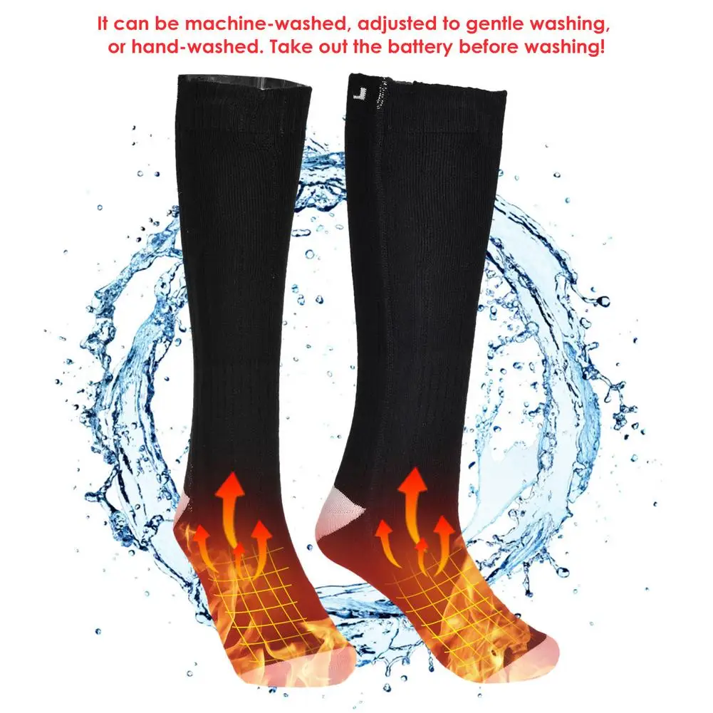 Winter Electric Heating Socks USB Rechargeable Thermal Warm Sock With Battery 3 Speeds Temperature Adjustment Foot Warmer