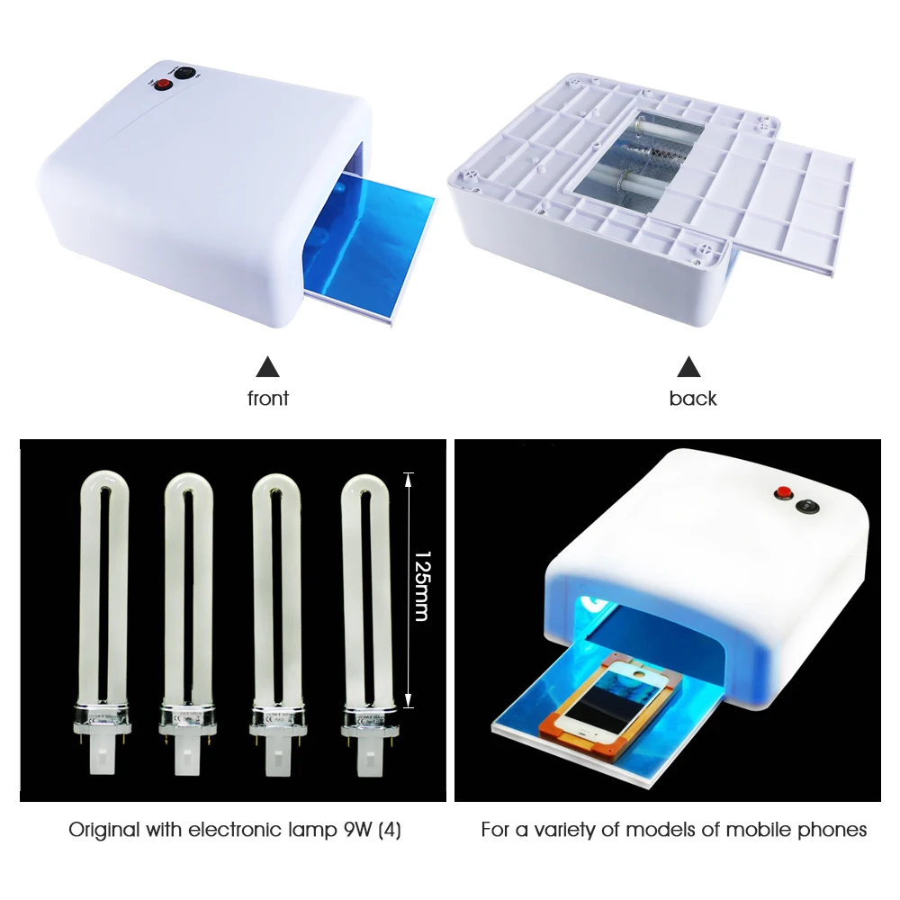 36W Powerful UV Lamp Green Oil Fast Curing Light for Mobile Phone Logic Board CPU NAND Chip Repair Tool Nail Dryer LED Light