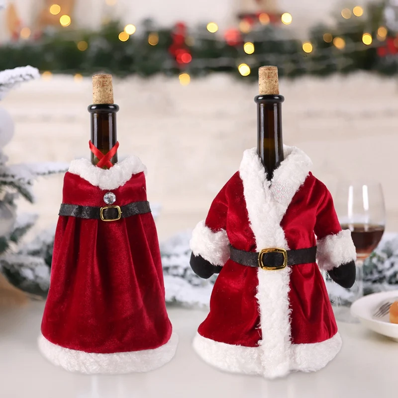 Christmas Wine Bottle Cover Merry Christmas Decorations For Home 2024 Natal Christmas Ornaments Xmas Gifts Happy New Year 2022