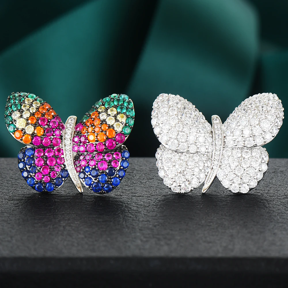 GODKI 2025 Trendy Spring Butterfly Earring For Women Wedding Party CZ Cubic Zirconia Earring High-End Jewelry Addiction