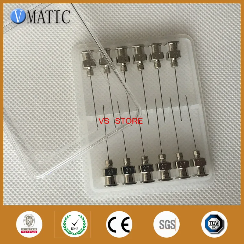 

Free Shipping 12Pcs 1'' 27G Blunt Stainless Steel Glue Dispensing Syringe Needle 1 Inch