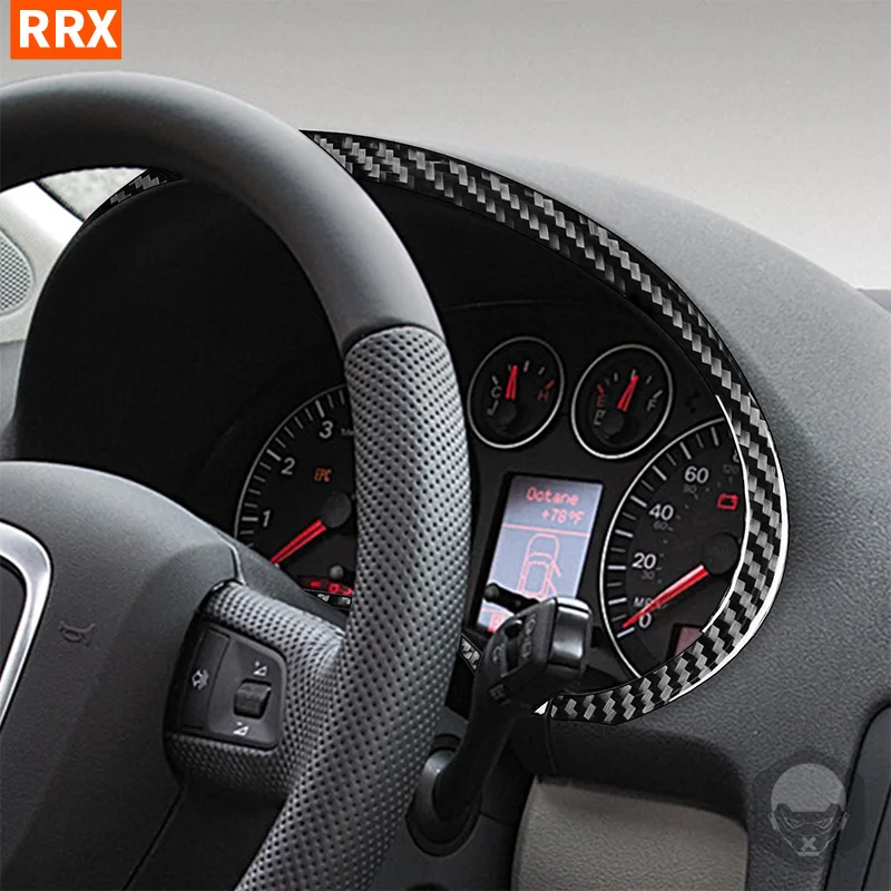 

For Audi A3 S3 2006 2007 Speedometer Tachometer Surrounded Decorative Cover Trim Real Carbon Fiber Sticker Car Accessories