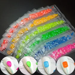 30pcs mixed color set fluorescent nail art rhinestone crystal glass DIY for 3D nail decoration