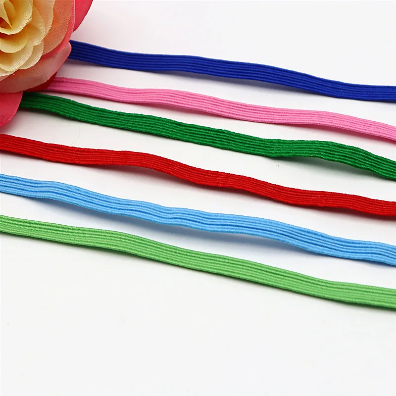 100 Yards 6mm High Elastic Rope Rubber Band Ribbon Color Flat Elastic Belt Lace Decorative Belt Clothing Sewing Accessories