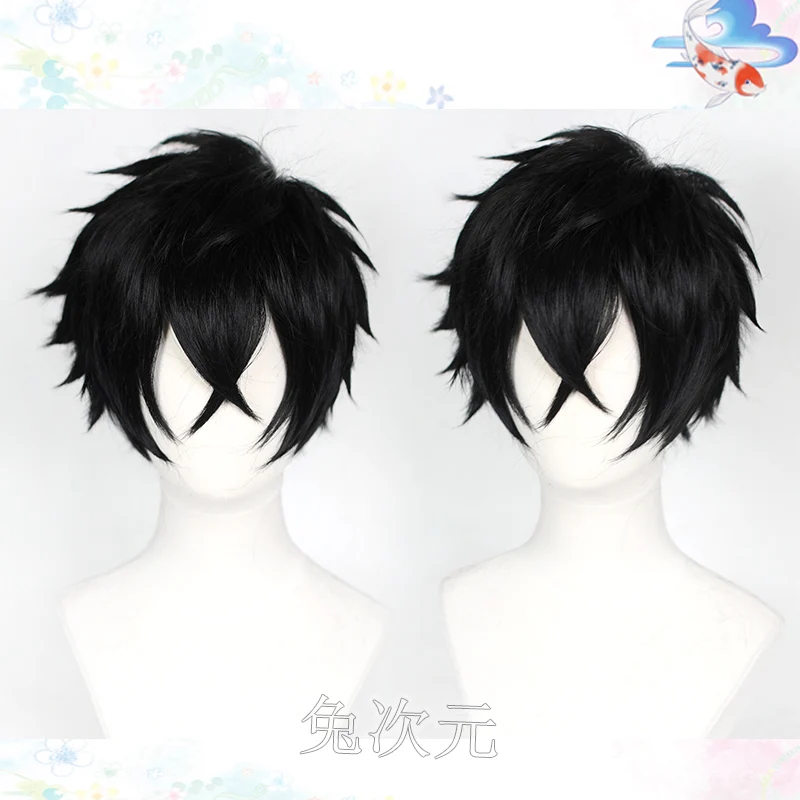 

Kusaka Kabane Black Short Wigs Men Synthetic Hair Cosplay Costume Wigs + Wig Cap