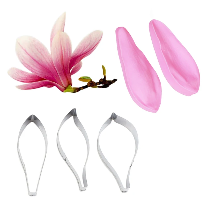 Magnolia Flower Petal Veiner Silicone Molds Fondant Mould Cake Decorating Tools Chocolate Gumpaste,Sugarcraft Mold CS233