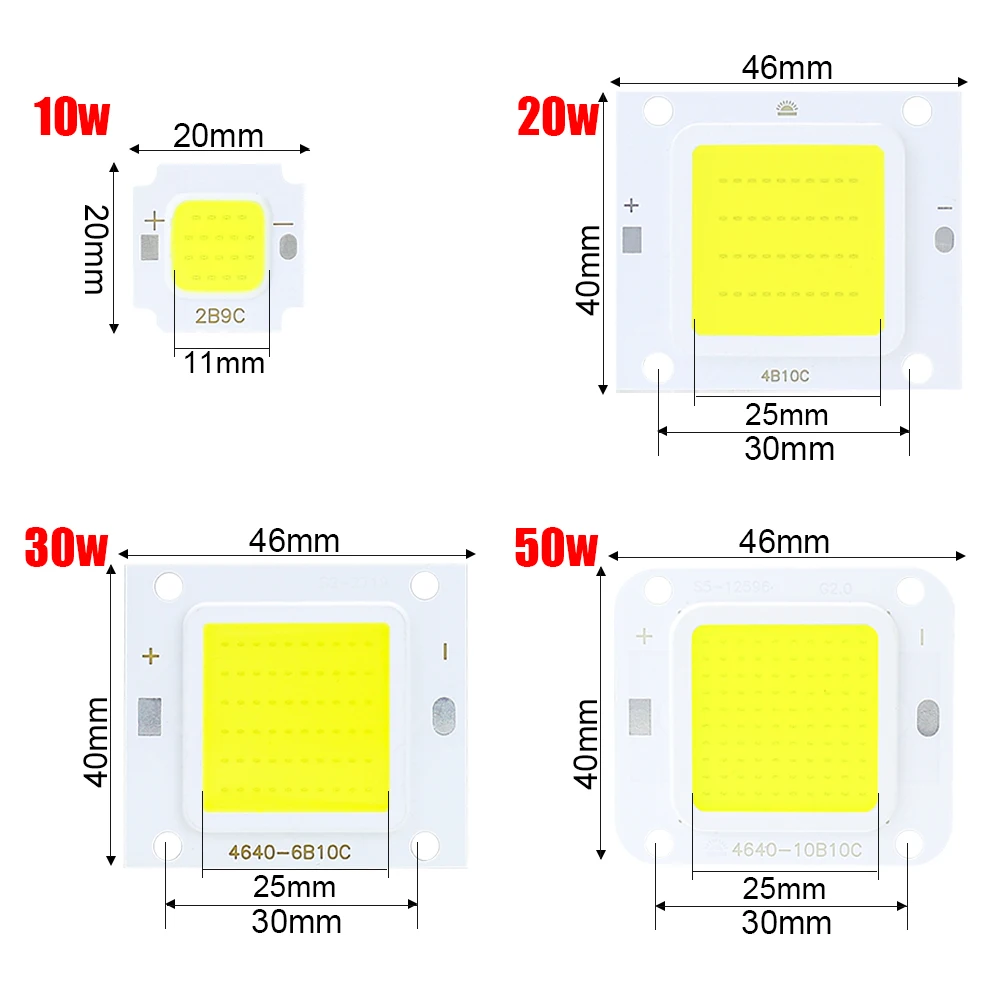 COB Module LED Chip Lamp DC32V-34V 10W 20W 30W 50W Diodes LED Lamp Bulb For Floodlight Spot Light Integrated Light Beads Drive