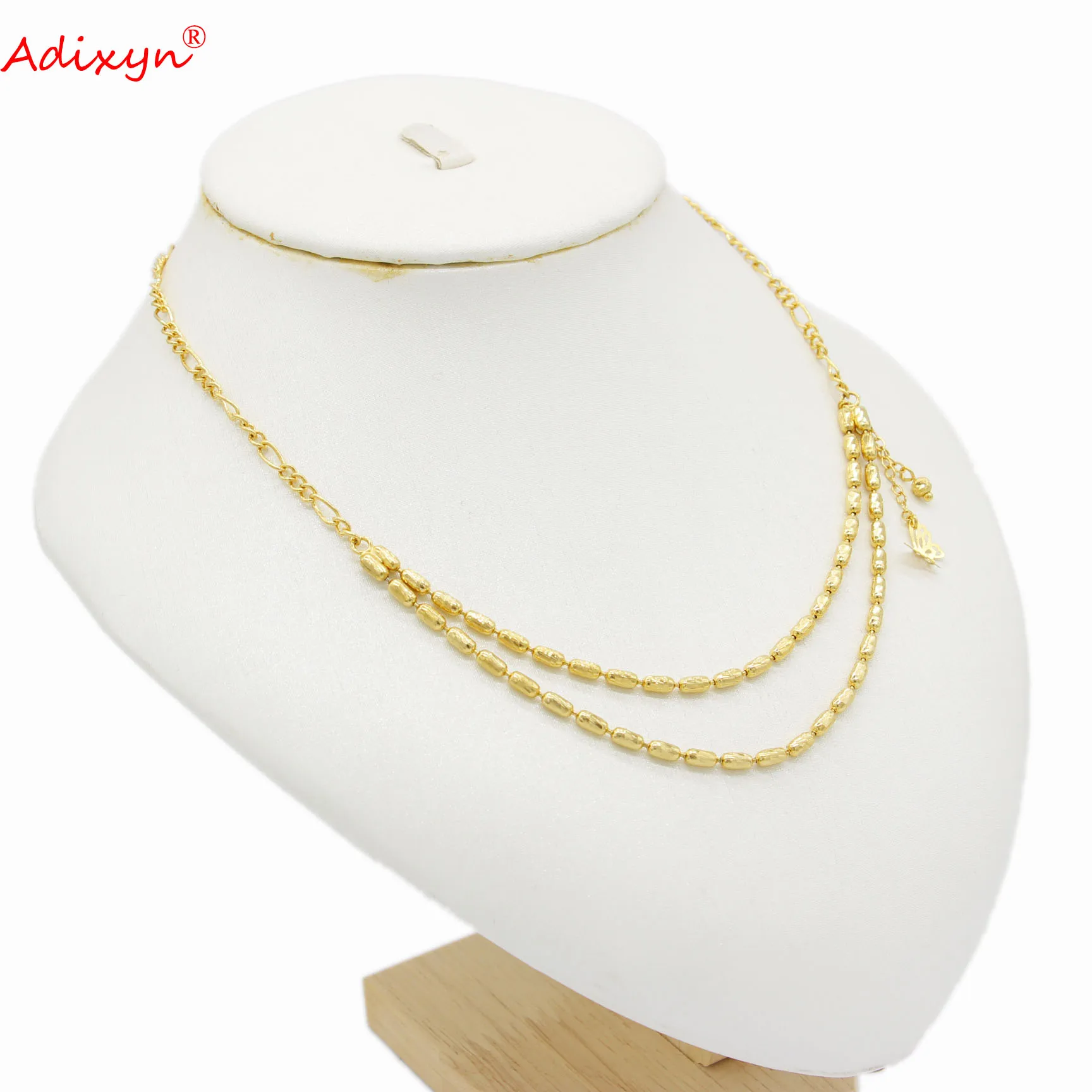 

Adixyn Butterfly Gold beads Chokers chain for Women Gold Color Jewelry necklace for women N09172