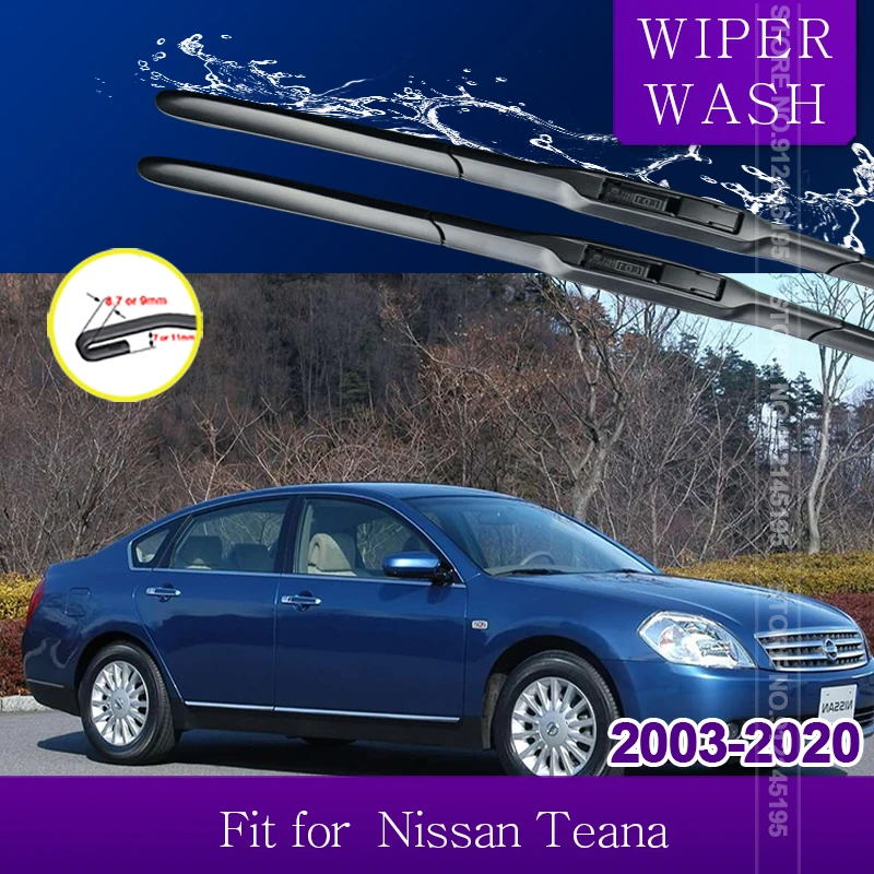 

Car Wiper Blades for Nissan Teana J31 J32 L33 2003~2020 Front Windscreen Wipers Car Accessories 2008 2013 2014 2015 2016 J Hook