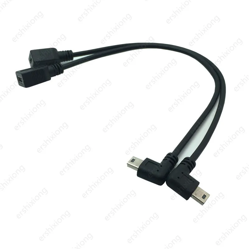 Mini przedłużacz USB 5Pin wtyk męski do żeńskie gniazdo Adapter danych kabel przewodzący w górę/w dół/w lewo/pod kątem 90 stopni przewód 25cm