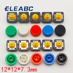 20PCS Tactile Push Button Switch Momentary 12*12*7.3MM Micro switch button + (20PCS 5 colors Tact Cap)