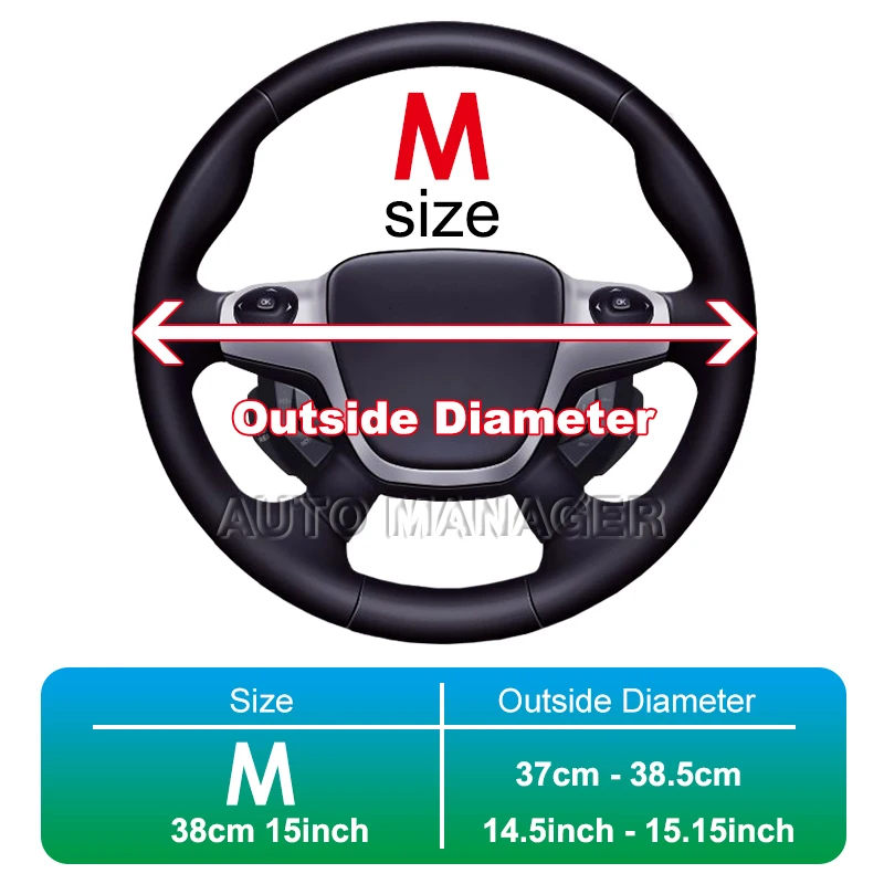 Wooden Pattern Car Steering Wheel Cover Universal Braiding Leather Covers for Automotive 38cm 15 Inch Steering Wheel