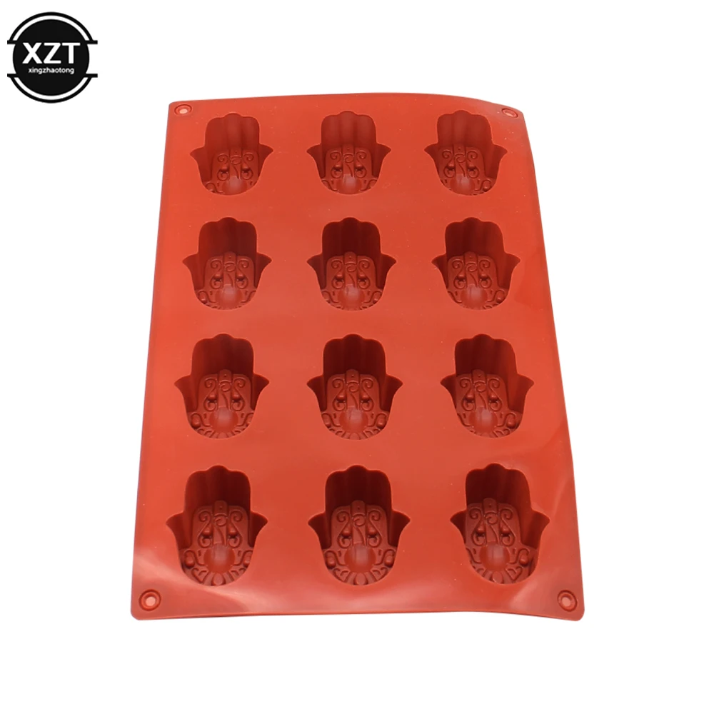 12 Holes Mold Silicone Mini Lotus in The Palm Soap Khamsah DIY For Soap Making Hand of Fatima Mascot Mold