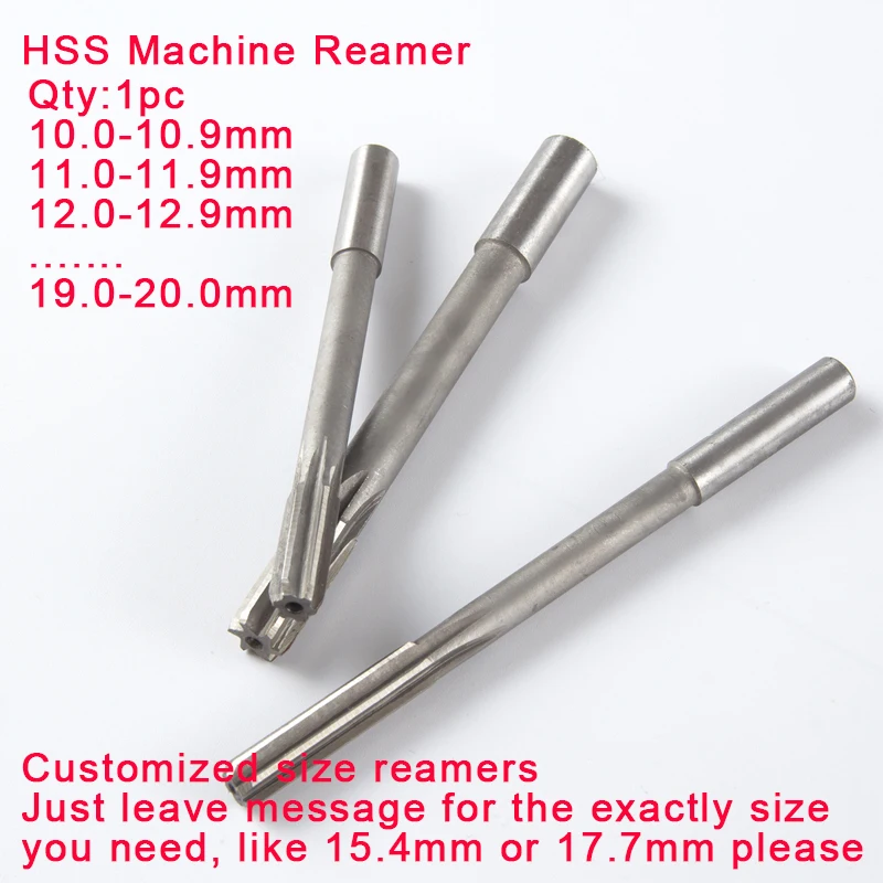 Diameter Customized 1pc of HSS Straight Shank Milling Cutter Manual machine Reamer customized size professional reamers 10-20mm