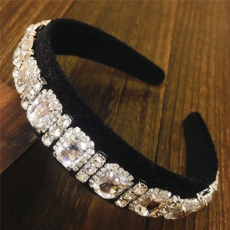 Silver Baroque Rhinestone Headband Hairbands For Women Crystal Rhinestone Hairband Headband Cute Hair Accessories For Wholesale