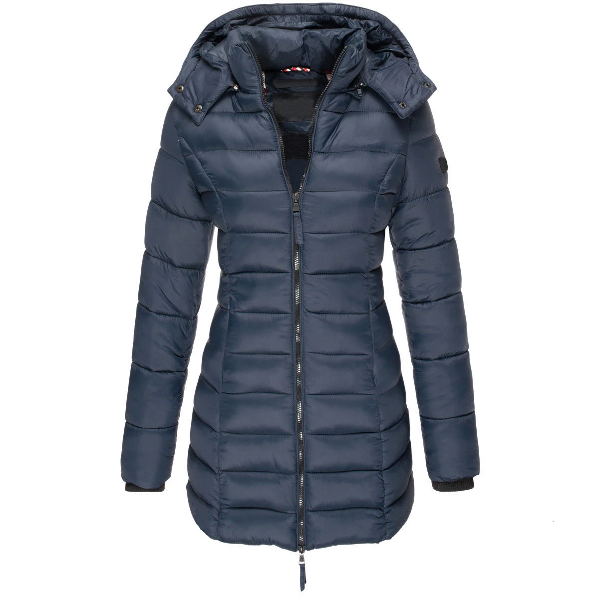 Chaquetas de invierno para mujer, chaquetas acolchadas de algodón con capucha y cremallera, abrigo cálido de manga larga, Parka delgada, prendas de