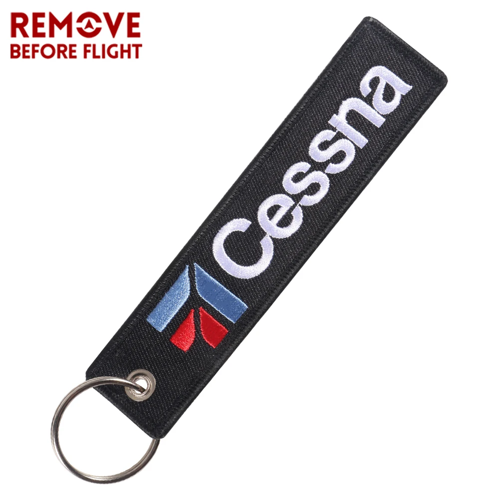 5 PCS Cessna Keychains Embroidery Jewelry Key Tag Label Fashion Keyrings Remove Before Flight Pilot Key Chain for Aviation Gifts