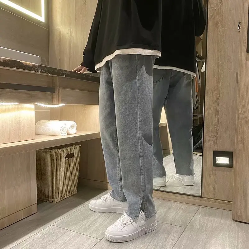 

Jeans men's spring and summer new fashion brand loose straight leg floor dragging trousers baggy pants ropa de hombre Factory