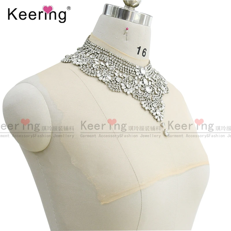 Rhinestone Applique Neckline for Wedding Dress, Bling Bling, New Arrival, WDP-165