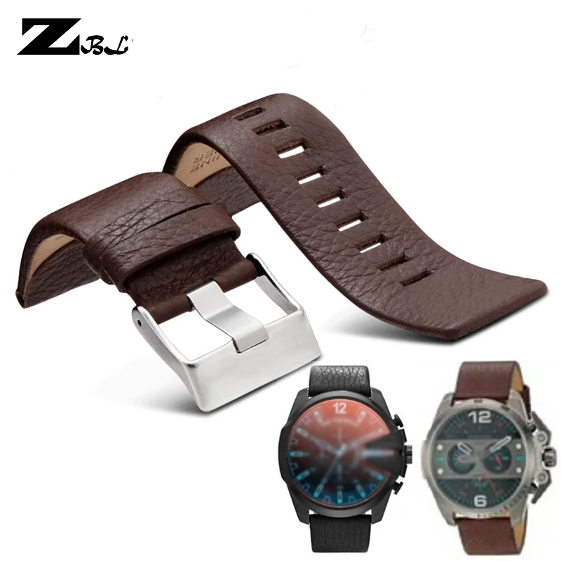 Genuine leather strap watchband 24 26 28 30mm Litchi grain Watch band Soft comfortable DZ4323 1657 4343 watch bracelet for Diese