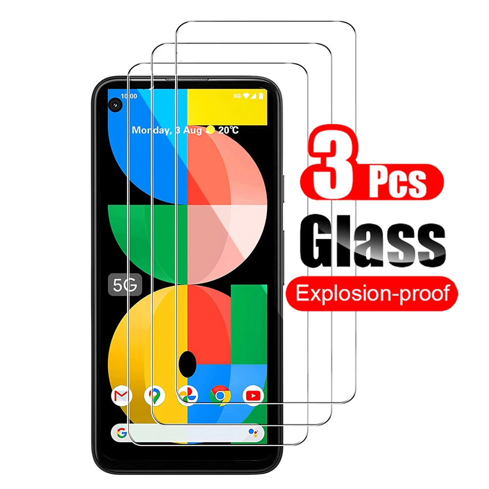 3 Stuks Gehard Glas Voor Google Pixel 9 8 Pro 8a 7 7a 6 6a 5 5a 4a 5G 4 3 3A XL Vouw Screen Protector Bescherm Film Shield Clear