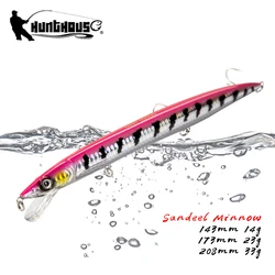 Hunhouse Minnow esca da pesca galleggiante Sandeel Jerk bonito spigola attrezzatura da pesca lancio lungo acqua di mare esca dura