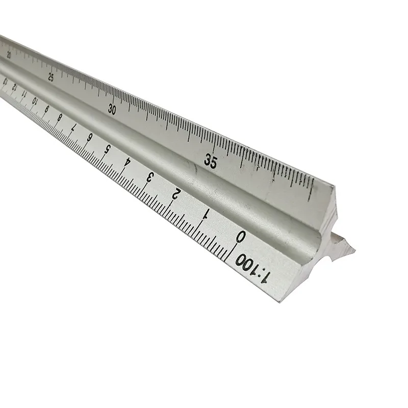 30cm Aluminium Metal Triangle Scale Architect Engineer Technical Ruler Drawing tools Measuring ruler Teaching Equipment