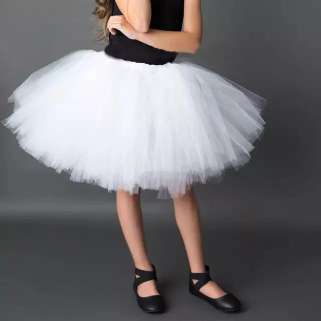 Girls White Tutu Skirts Baby Handmade Ballet Tulle Tutus Pettiskirt Underskirts Kids Halloween Party Costume Dance Skirts Cloth