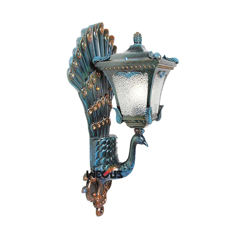 New Mediterranean style peacock wall light Outdoor waterproof personality wall lamp Villa door bracket light