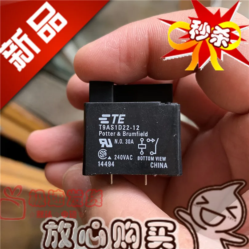 Free shipping  T9AS1D22-12 TE  12VDC 4 12V 30A   10PCS   Please note clearly the model