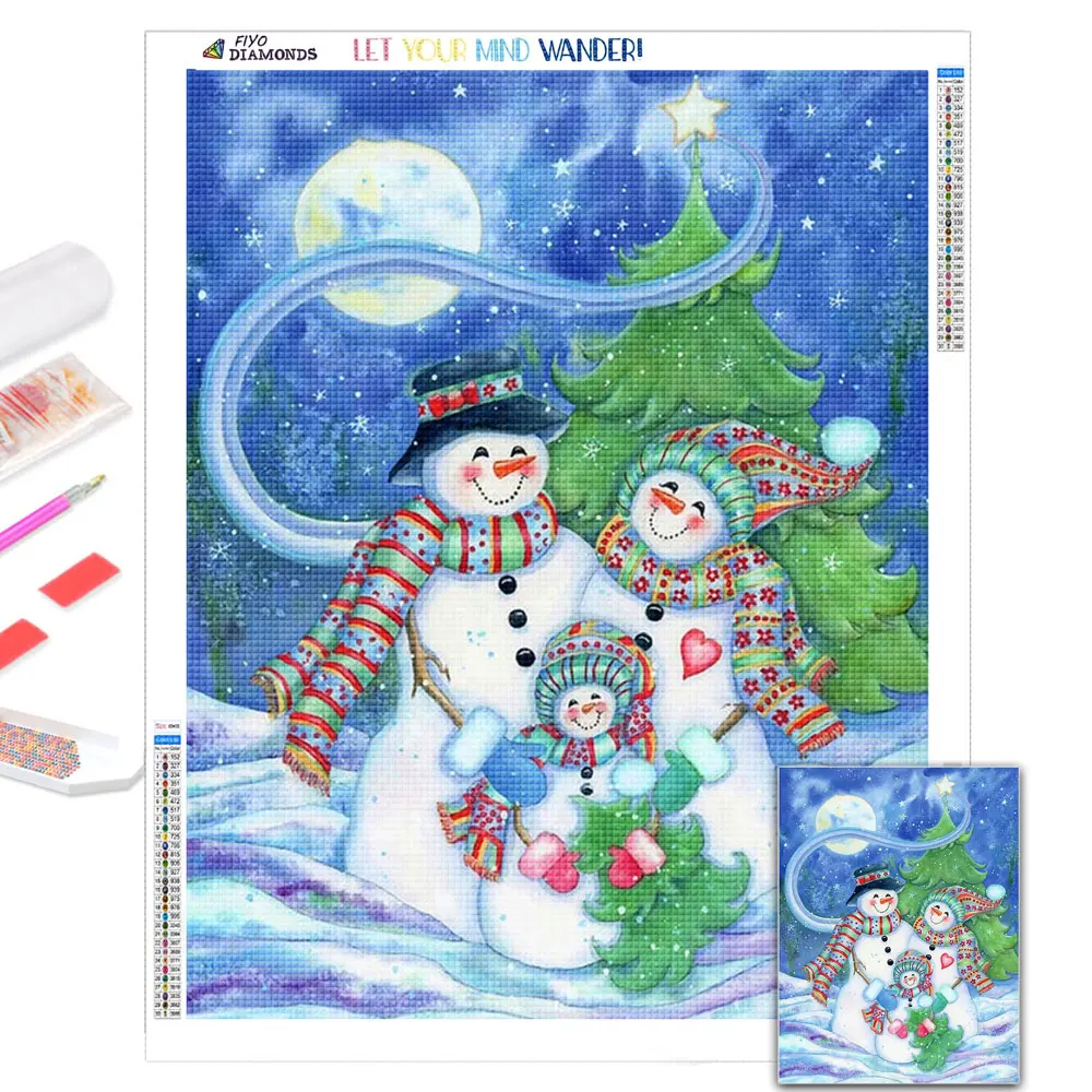 

New 5D Diamond Painting Christmas Snowman Cross Stitch Diamond Embroidery Rhinestone Picture Mosaic Christmas Gift navidad