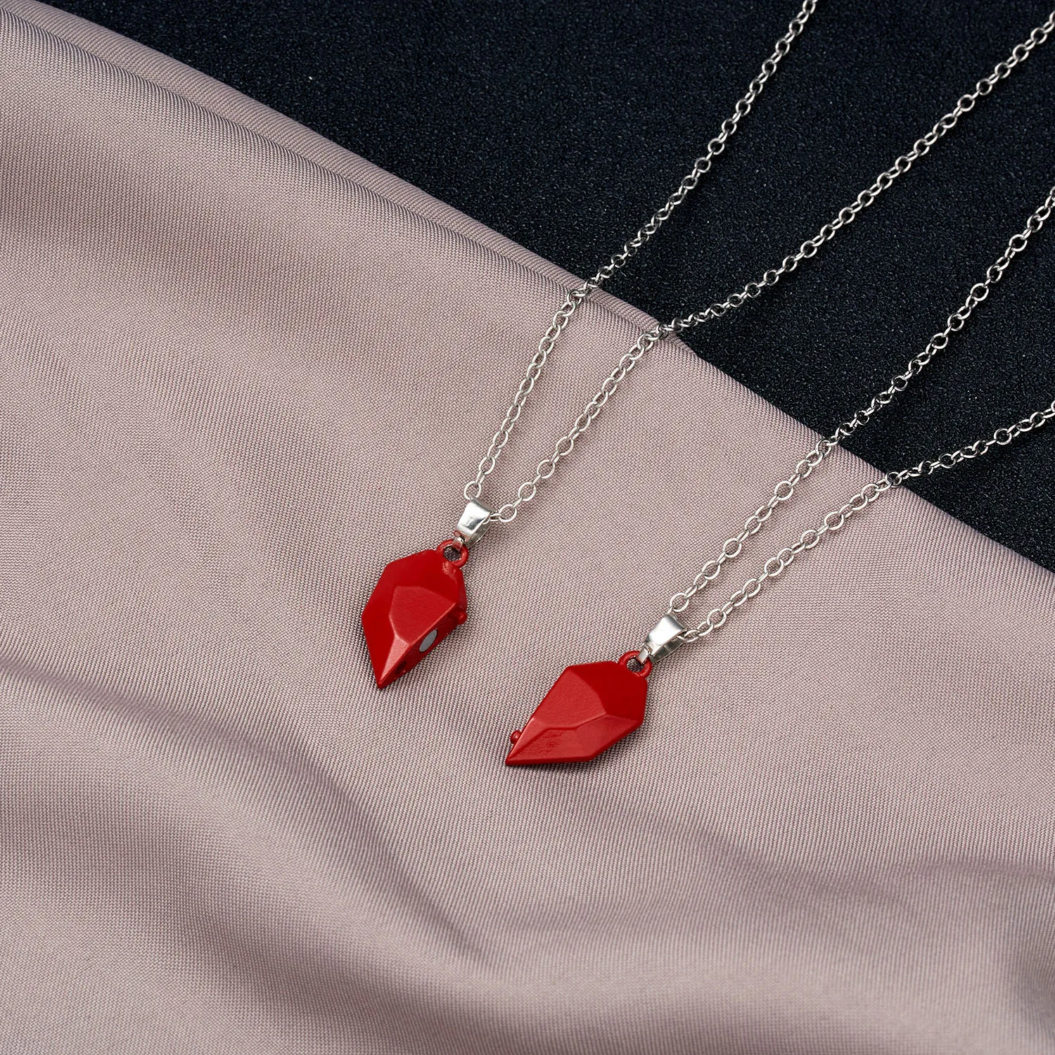 2Pcs Magnetische Herz Paar Halskette Für Frauen Valentinstag Pullover Kette Für Beste Freundin Liebhaber Hochzeit Party Geschenk schmuck – Detail 27