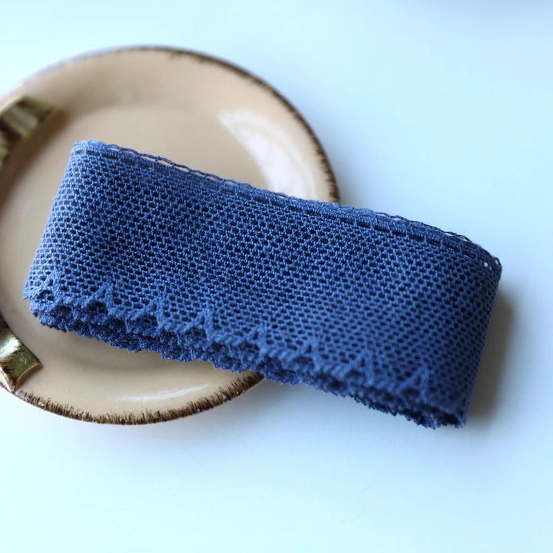 5meters/lot 38mm wide Denim blue cotton laciness cute blue clothing thin cotton lace trim accessories X173