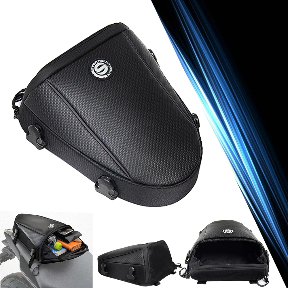 Star Field Knight 9L Black Motorcycle Tail Bag Back Seat Bags Cafe Racer Alforjas Para Moto Motorbike Saddlebags Racing Rider