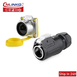 Cnlinko LP24 M24 Aviation Waterproof RJ45 Welding 8pin Cat5e Panel Socket Plug Signal Connector for PC TV Ethernet Router Switch