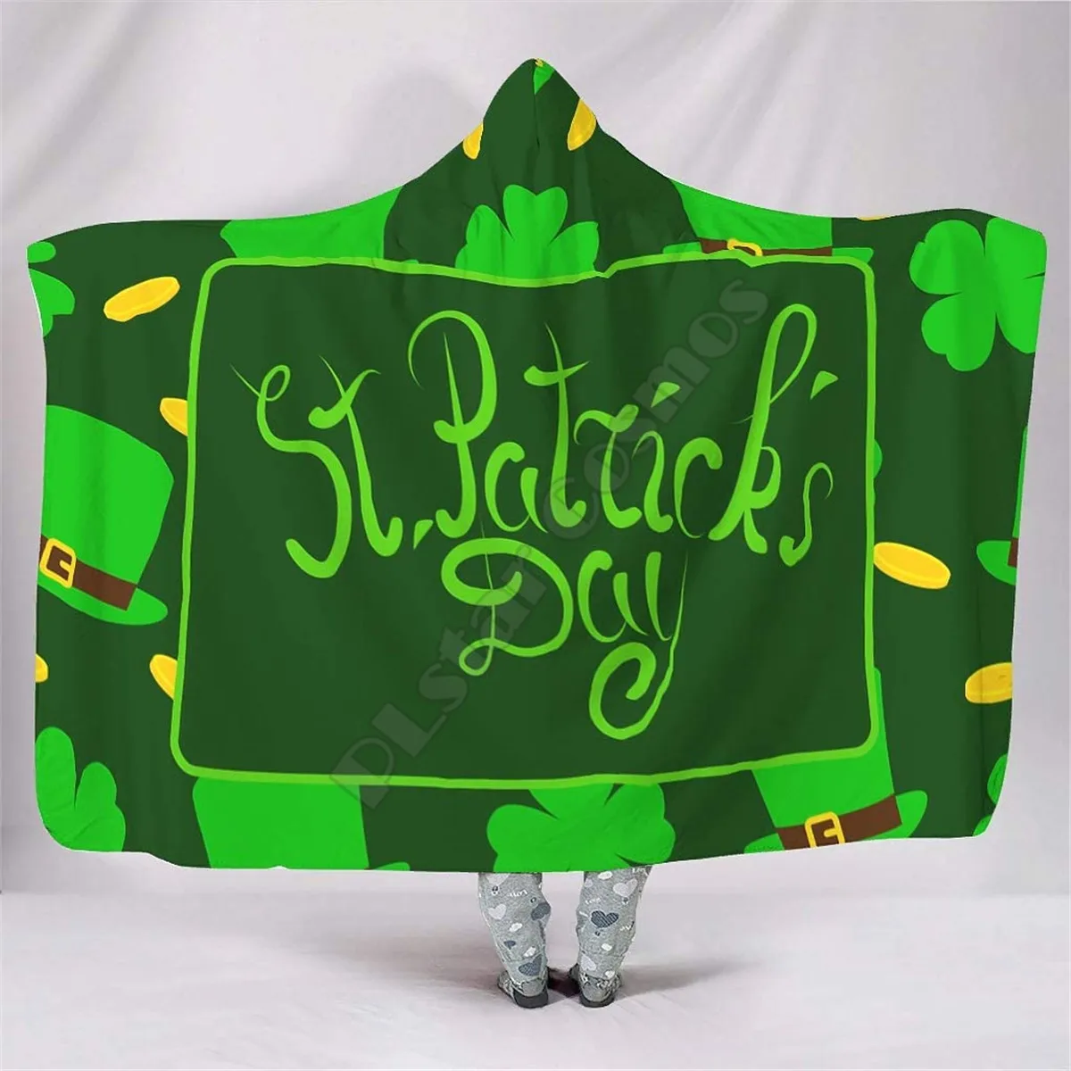 

St. Patrick's Day Breathable Hooded Blanket 3D Printed Wearable Blanket Adults kids Blanket blanket throw blanket Drop Shipping