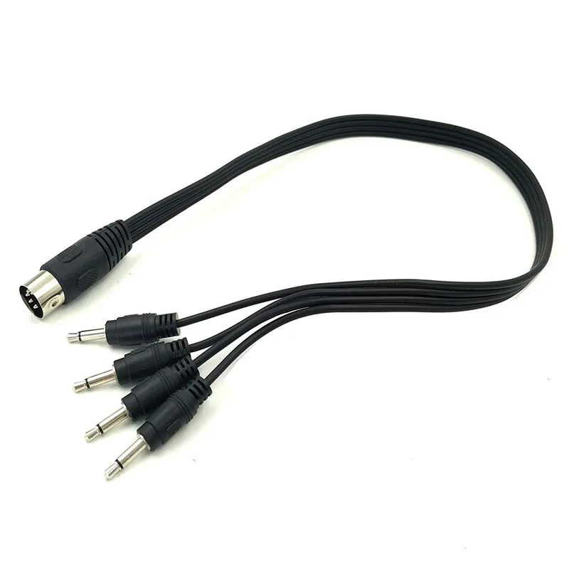 Cabo din para 3.5mm 50cm 5 pinos din plug macho para 4x3.5mm fêmea smartphone aux fone de ouvido mono jack adaptador cabo de entrada 0.5m