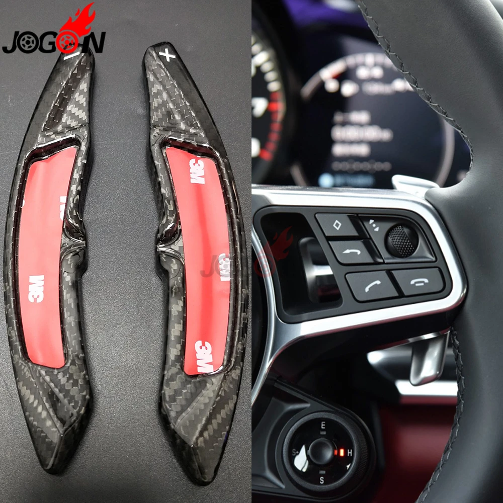 Carbon FIber Steering Wheel Paddle Shifter Extend Add-on Trim For Ejection Start Cayenne S GTS Turbo Panamera Macan 718 911 918