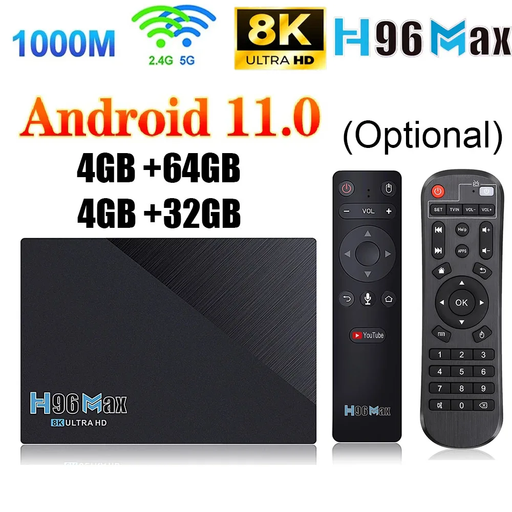 

Android 11 TV BOX H96 Max 3566 High-end Chipset Rk3566 8K Ultra HD Google Voice Play IPTV BT Gyros Remote OTT Media Player New