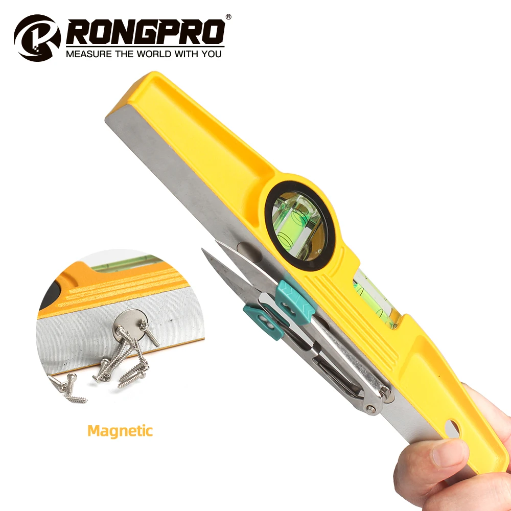 Rongpro 250m Portable Magnetic Spirit Level High Precision Aluminum Construction Tool Measurement Bubble Gauge Anti-rust