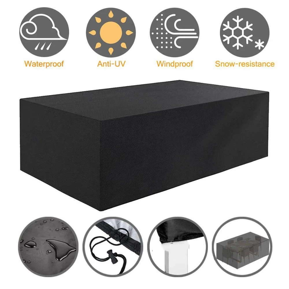 90 Sizes Waterproof Outdoor Patio Garden Furniture Covers Rain Snow Chair Cover for Sofa Table Chair Dust Proof Gray Black