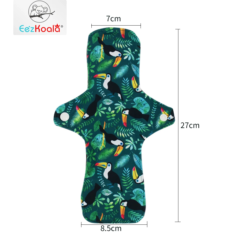 Eezkoala Eco-friendly  Cloth Menstrual Pad FashionPattern Polar Fleece sanitary pad reusable Good absorbent Mama pad 5 pcs