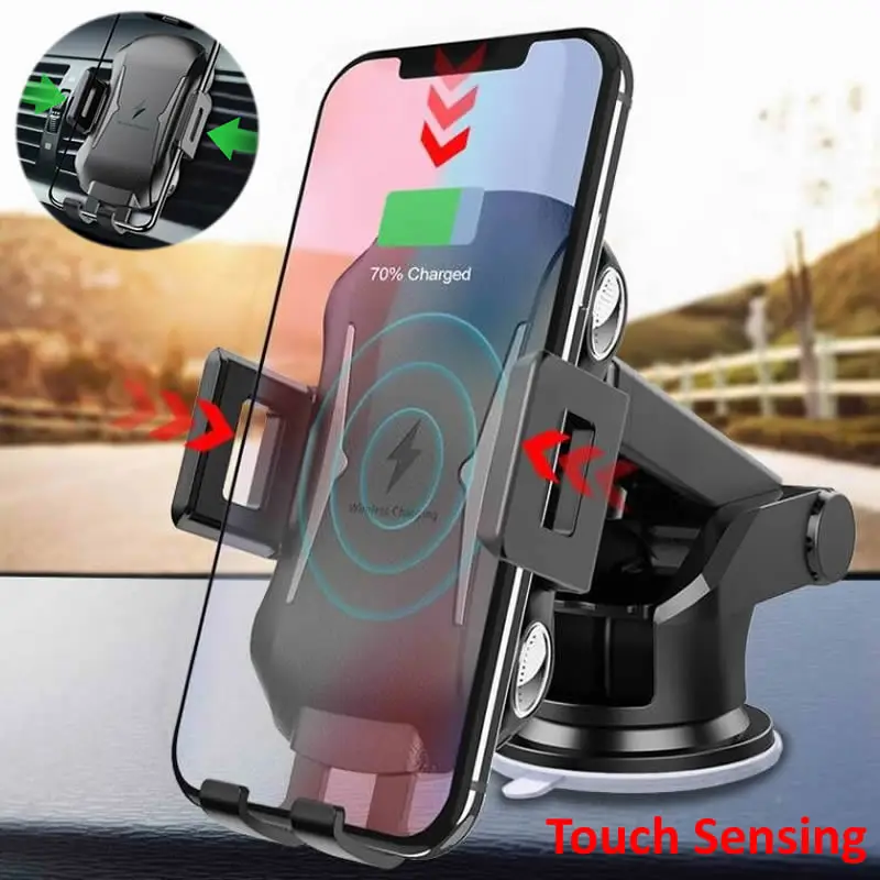 

Car Phone Holder Wirelss Charger Stand Air Vent Stand Strong Sucker Mount Universal Support for Phone in Car Phone Accessories
