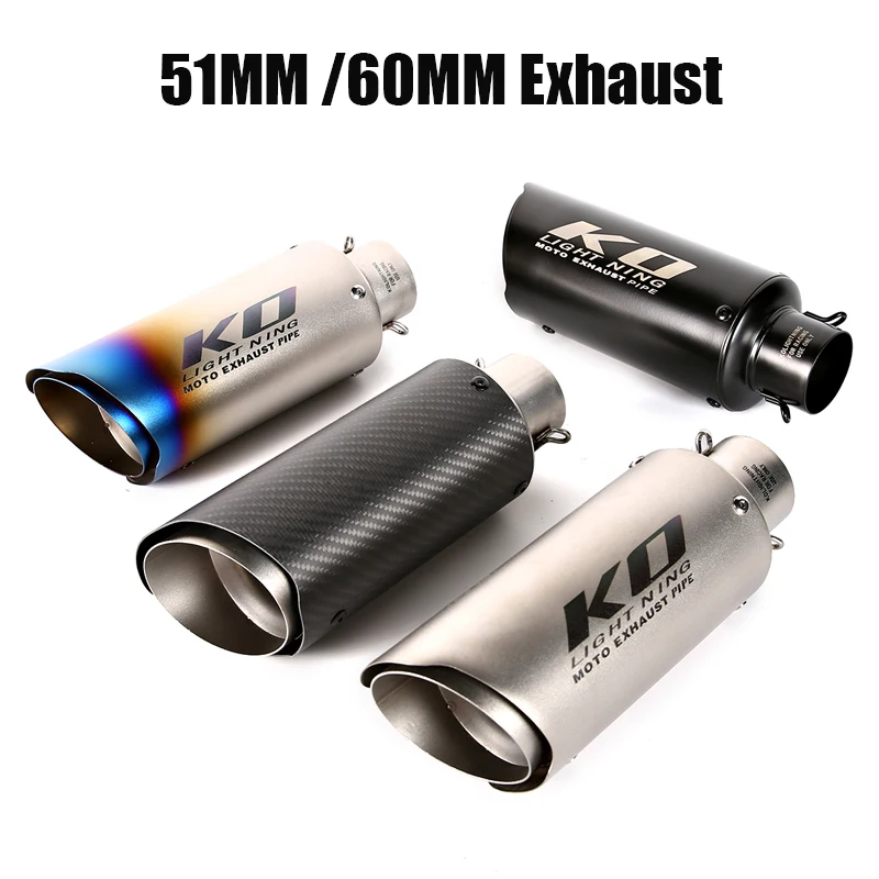 

51MM/ 60MM Universal Exhaust Tips Escape Muffler Vent Pipe With Removable DB Killer Silencer Slip On Motorcycle Street Bike ATV