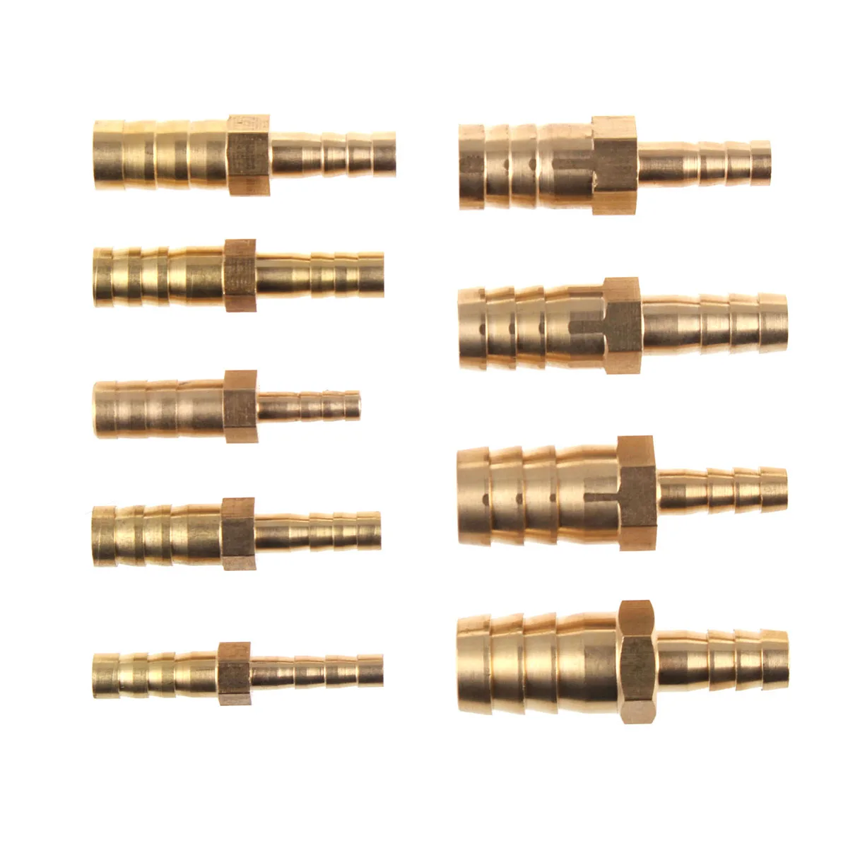 Brass Reducing Straight Hose Barb 2 Way Pipe Fitting Reducer Copper Joiner Splicer Connector Coupler Adapter For Fuel Gas Water