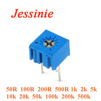 10pcs 3362 Trimmer Potentiometer 3362P Variable Resistor Adjustable Resistance 101 102 103 104 201 202 203 204 501 500 502 503