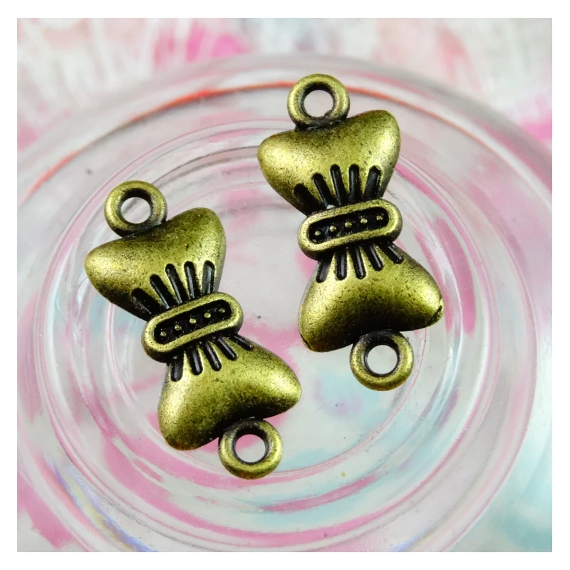 

100 pcs 8*19MM Antique Bronze Plated Zinc Alloy Bowknot Connect Charms Diy Jewelry Findings Accessories