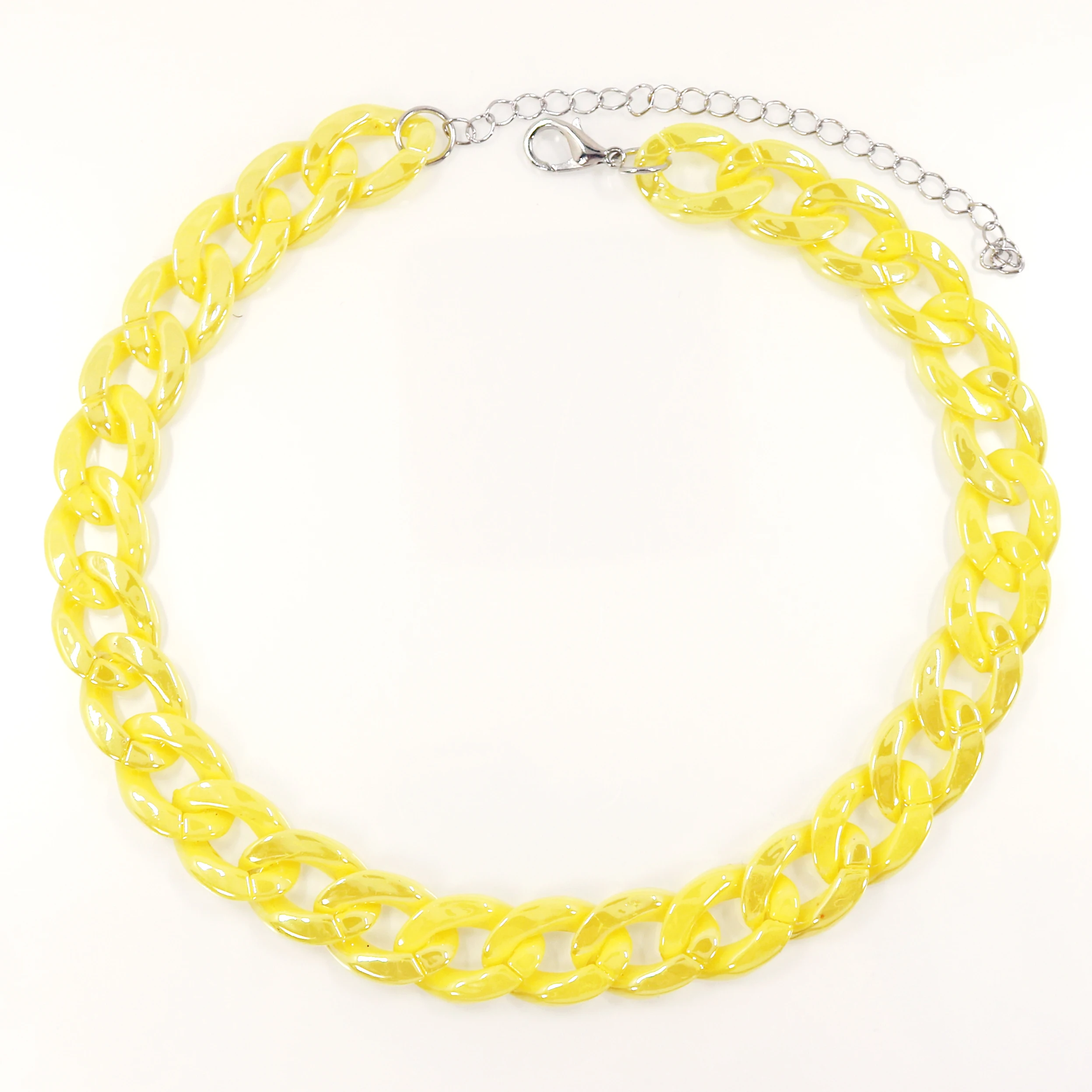 Shine Acrylic Chain Necklace Colored Chain Collar Necklaces & Pendants for Women Men Boho Jewelry Gift Drop Shipping