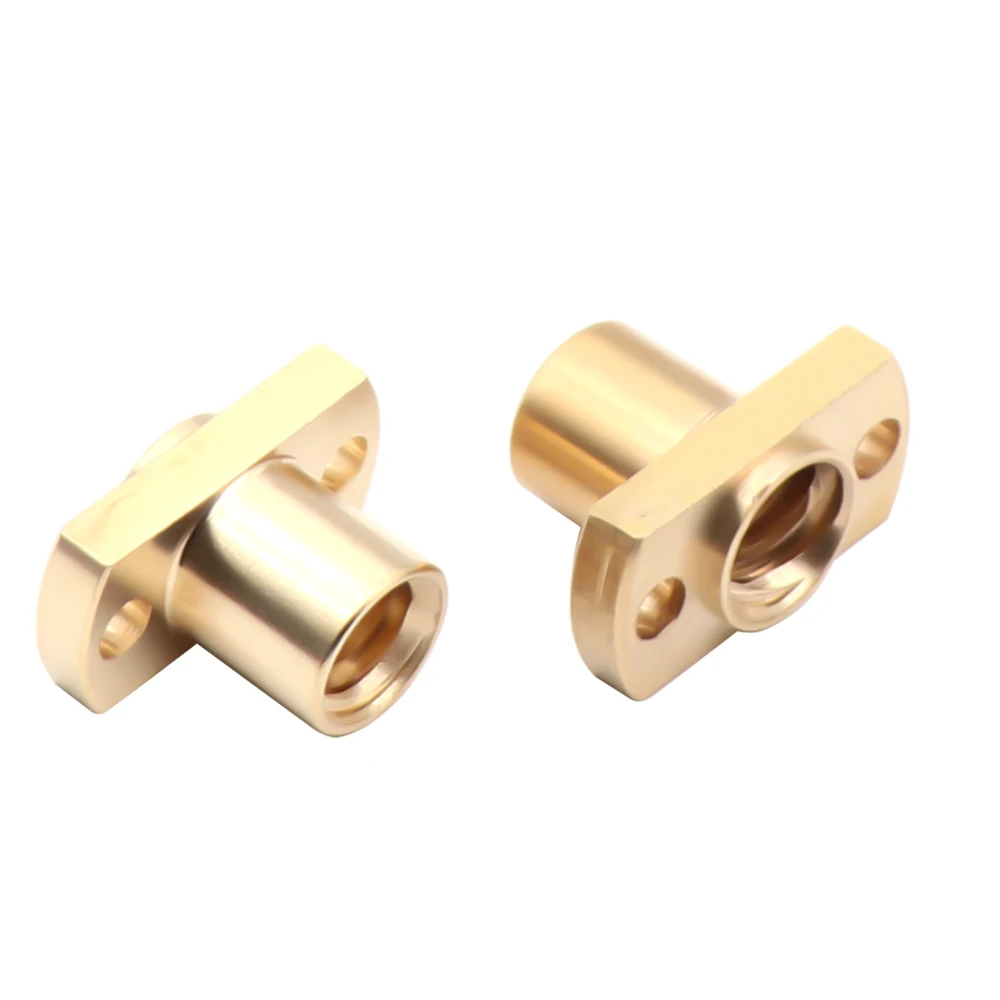 1pc New T8 Nut H Flange Copper Nut For T8 Lead Screw Pitch 2mm Lead 2mm/8mm for T8 Screw Trapezoidal Screw 3D Printer Parts