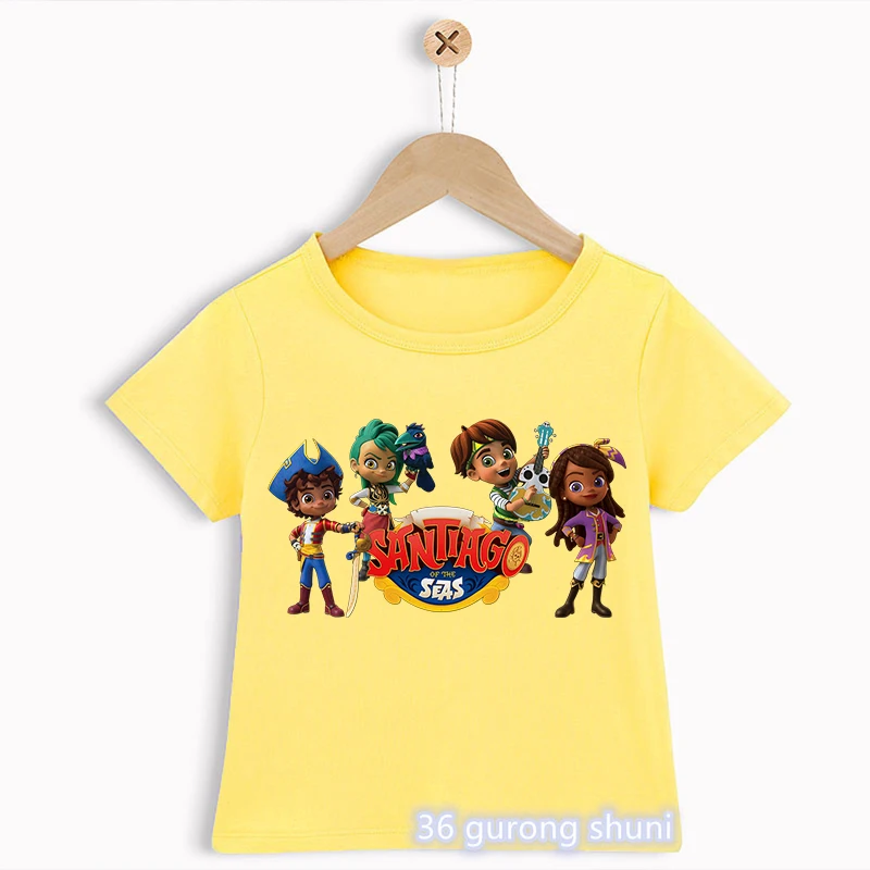 Novelty Design Boys T Shirts Anime Cartoon Santiago Print Boy Clothes  Toddler T-Shirt Cute Children'S Clothing Tshirt Tops